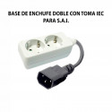 Base de enchufe doble con cable IEC para S.A.I.
